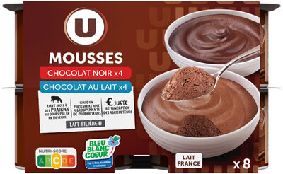 Mousse chocolat au lait et chocolat noir panachée 8x60g