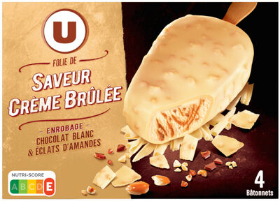 Bâtonnets glacés folie crème brûlée - x4 282g
