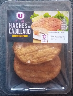 Haché au cabillaud citron, transformé en France, barquette de 200g