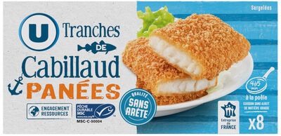 Panés de cabillaud 8 pièces, 400g