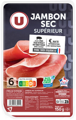 Jambon sec supérieur - x6 tranches, 150g