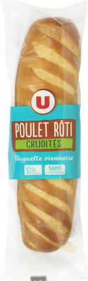 Sandwich baguette viennoise filet de poulet et crudités, 230g