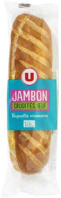 Sandwich baguette viennoise jambon cuit crudités oeuf, 230g