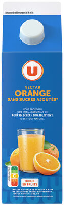Nectar orange sans sucres ajoutés brique 2L
