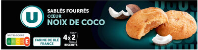 Biscuits sablés pur beurre fourré à la noix de coco paquet de 100g