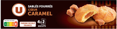 Biscuits sablés pur beurre fourré au caramel paquet de 100g
