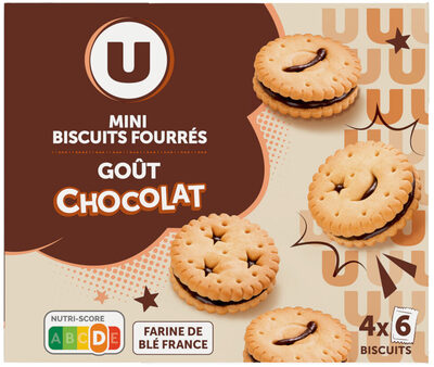 Mini biscuits fourrés ronds goût chocolat