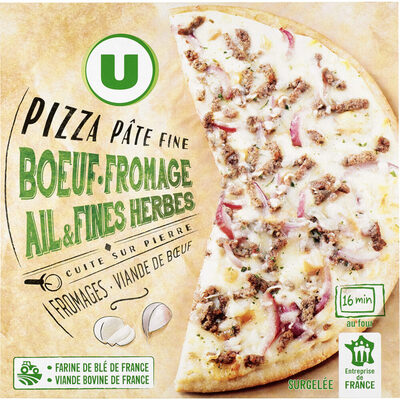 Pizza au boeuf fromage ail et fines herbes 395g