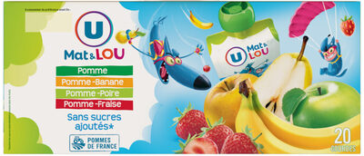 Gourdes dessert fruitier aux 4 parfums sans sucre ajouté 20x90g