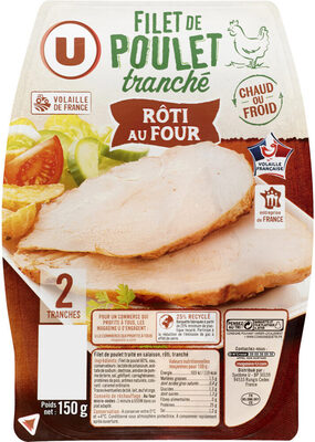 Filet de Poulet rôti au four - x2 tranches, 150g