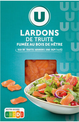Lardons de truite fumée au bois de hêtre, plateau de 90g