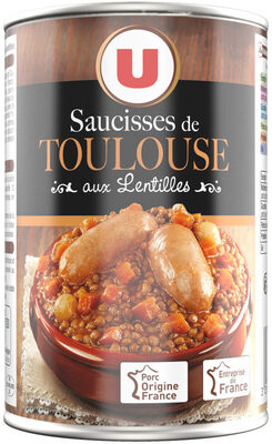 Saucisses de Toulouse aux lentilles