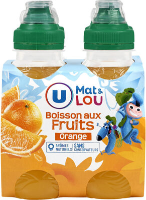 Boisson aux fruits plate à base de concentrés, aromatisée orange