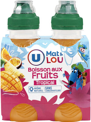Boisson aux fruits plate à base de concentrés, aromatisée tropical