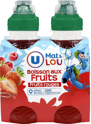 Boisson aux fruits plate à base de concentrés, aromatisée fraiseframboise