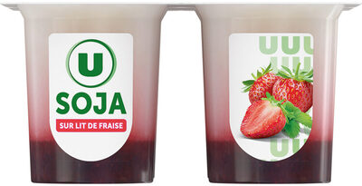 Dessert végétal au lait de soja sur lit de fraise 4 pots x100g
