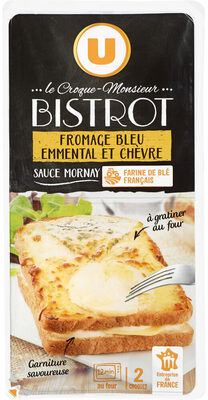 Croque bistrot 3 fromages bleu emmental et chèvre 2x150g