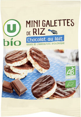 Mini galette de riz nappée de chocolat au lait