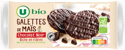 Galette de mais nappée de chocolat noir boîte de 100g