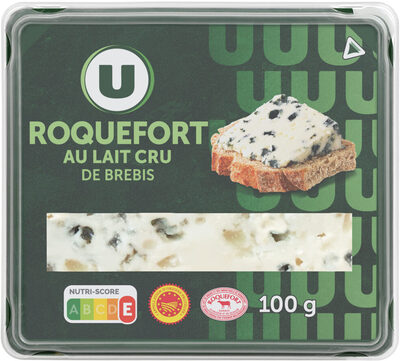 Fromage au lait cru de brebis AOP Roquefort 32% de matière grasse tranche de 100g