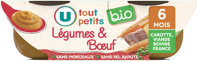 Plat bébé du midi Légumes & boeuf, de 6 à 12 mois -2x200g - Repas bébé