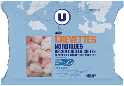 Crevettes nordiques cuites décortiquées, MSC, 130/220, 200g