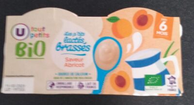 Dessert lacté brassé Bébé abricot, de 6 à 12 mois - 4x100g