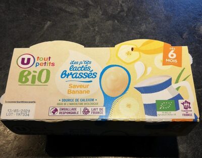 Dessert lacté saveur banane, de 6 à 12 mois - 4x100g