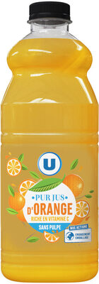 Pur jus d'orange sans pulpe flash pasteurisé, réfrigéré 1,5l