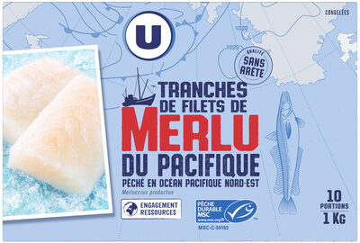 Tranches de filet de merlu du Pacifique surgelés 10x100g