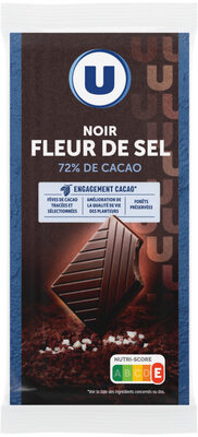 Chocolat noir fleur sel 72% Cacao, 2 tablettes de 100g