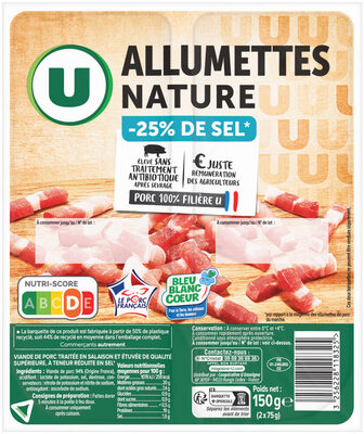 Allumettes de porc nature tsr Bleu Blanc Coeur 2X75g 150g