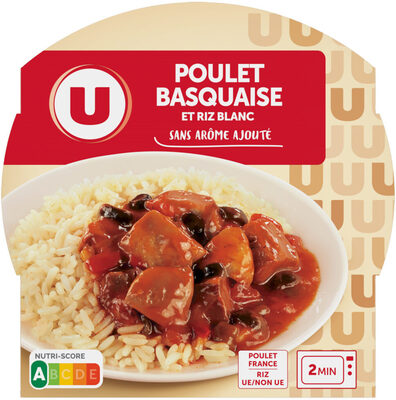 Plat cuisiné Poulet basquaise et riz blanc micro-ondable 300g