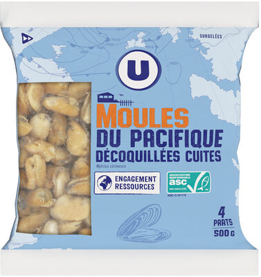 Moules du Pacifique décoquillées cuites sachet 500g
