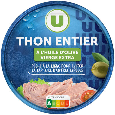 Thon entier huile olive pêche ligne, 150g