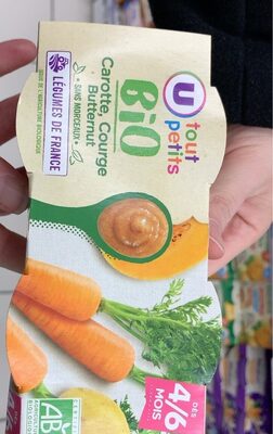 Petits pots bébé salés carottes, courges et butternut dès 4 mois, 2x120g