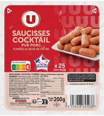 Saucisses cocktail fumées - x25, 200g