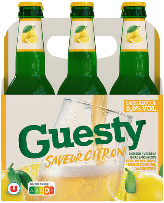 Bière sans alcool Guesty aromatisée saveur citron Pack 6x33cl