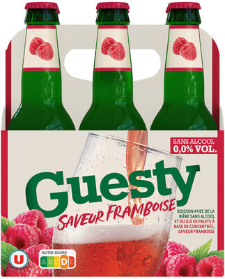 Bière sans alcool Guesty aromatisée saveur framboise Pack 6x33cl