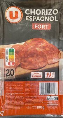 Chorizo fort en tranches, 100g