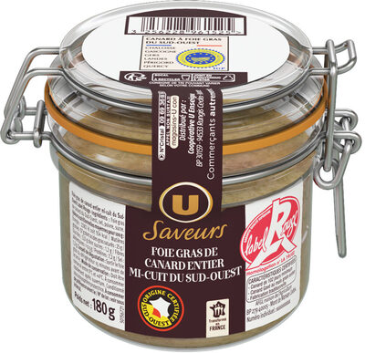 Foie gras de Canard entier du Sud-Ouest Label Rouge - 180g