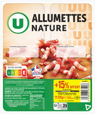 Allumettes porc nature VPF, 2x100g+15% offert