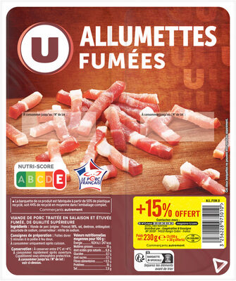 Allumettes de porc fumés VPF, 2x100g+15% offert