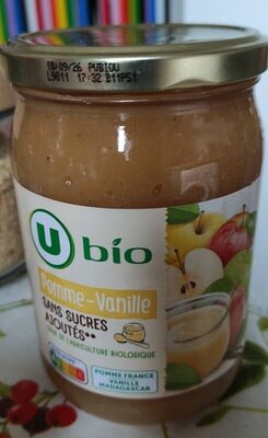 Purée de pomme vanille sans sucre ajouté, bocal 625g