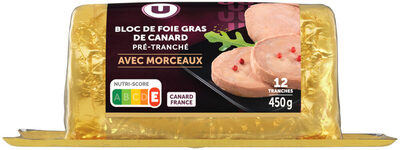 Bloc de foie gras de Canard pré-tranchée avec morceaux - 450g