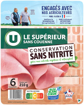 Jambon Supérieur sans couenne Conversation Sans Nitrite - x6 tranches,210g
