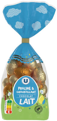 Sachet Assortiment petits oeufs chocolat lait praliné et croustillant- 450g