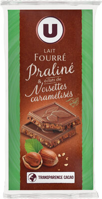 Chocolat lait fourré praliné éclats noisette caramélisée - 2x150g
