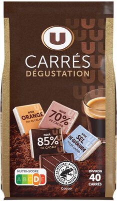 Chocolat carré dégustation 4 variétés, 200g