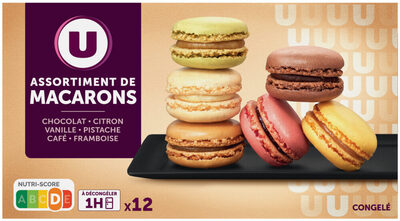 Assortiment de macarons congelés 6 parfums 12 pièces, 154g